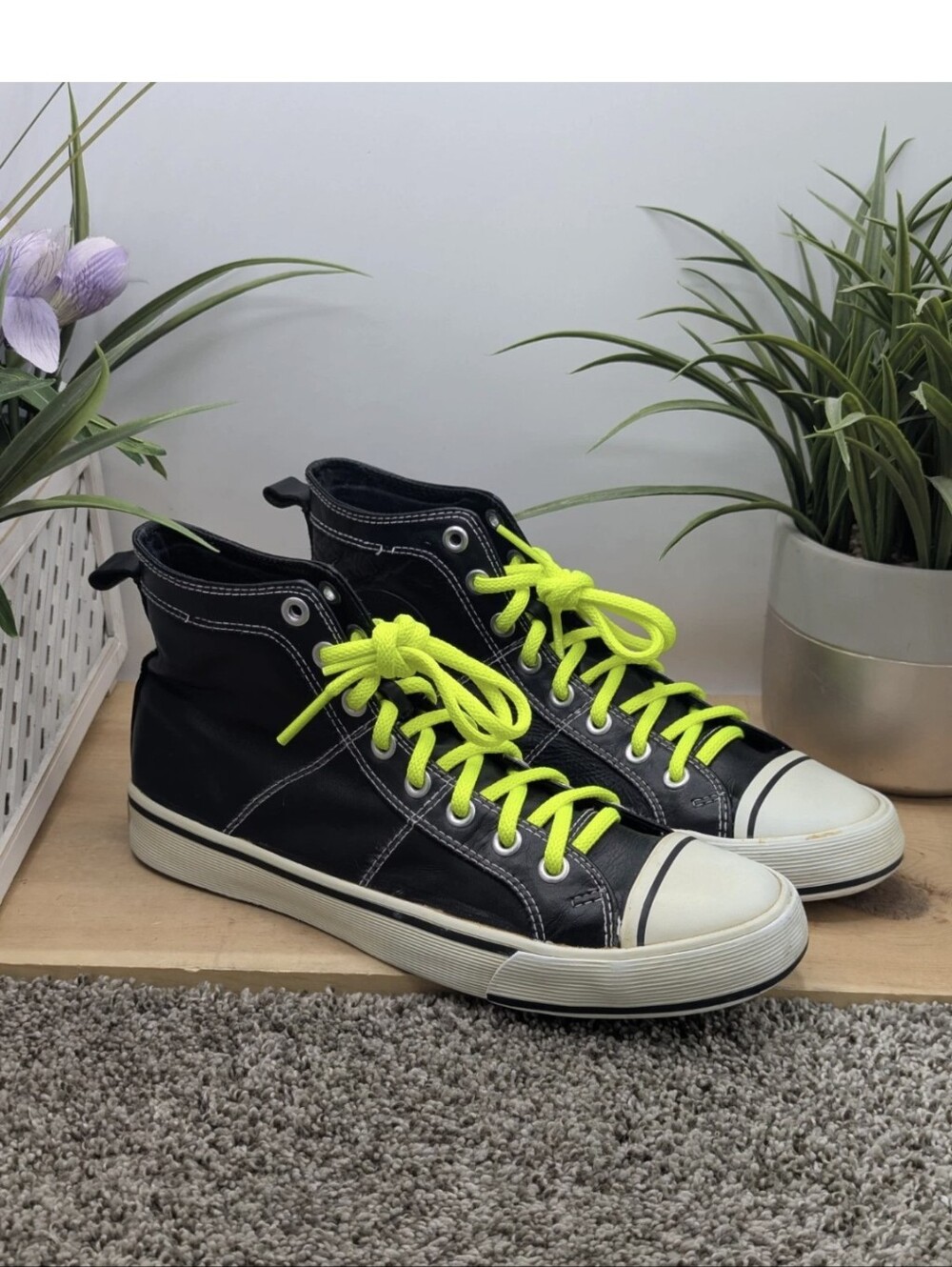Vintage Starter Black Leather Mens Size 9.5 Casual Sports Walking Shoes